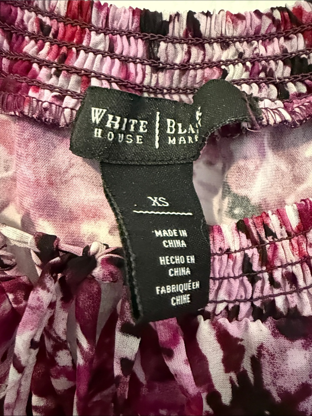 White House Black Market Top - Pink Floral Off-Shoulder blouse - Picture 2 of 2